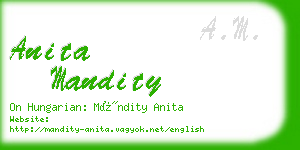 anita mandity business card